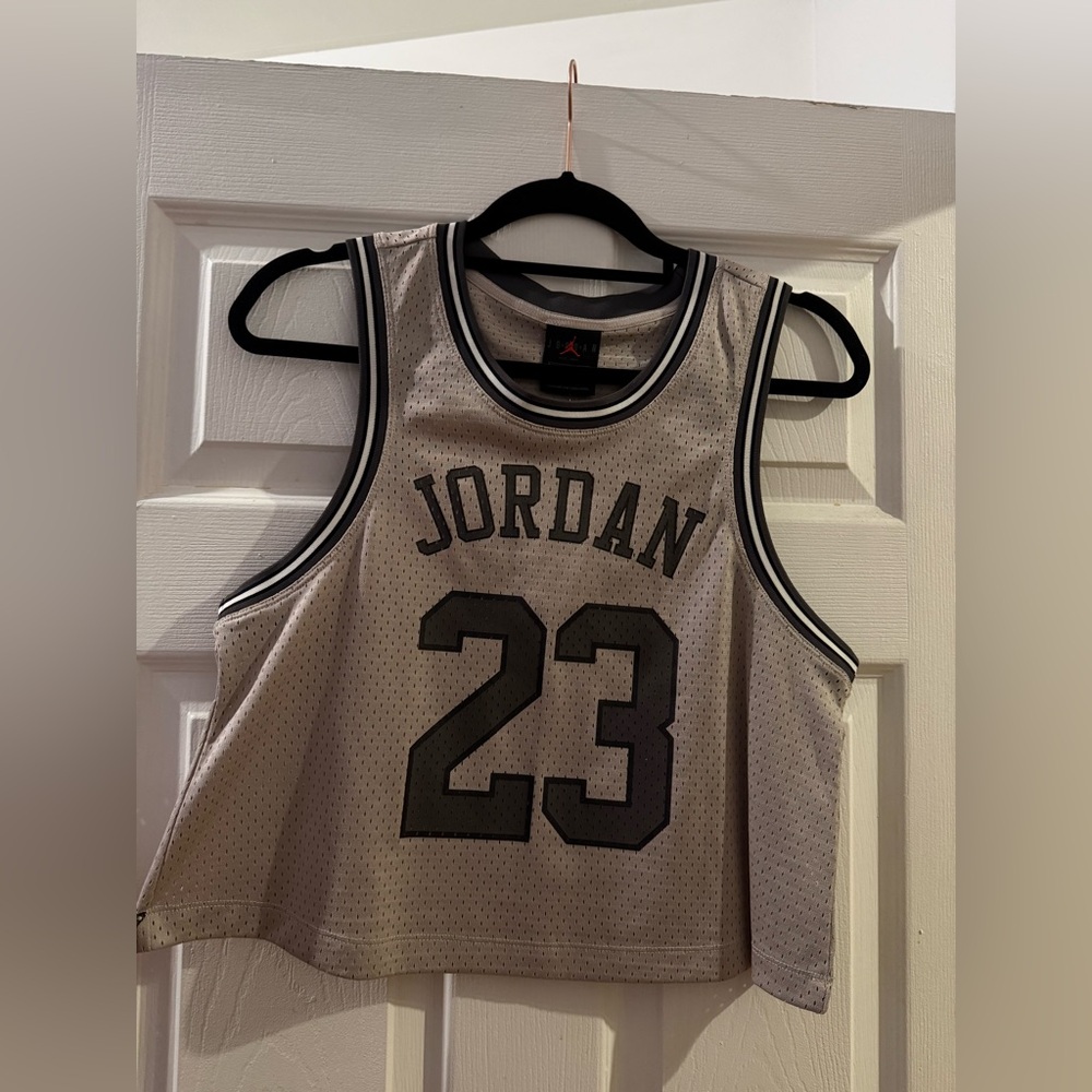 Jordan Taupe Gray Crop Top Jersey